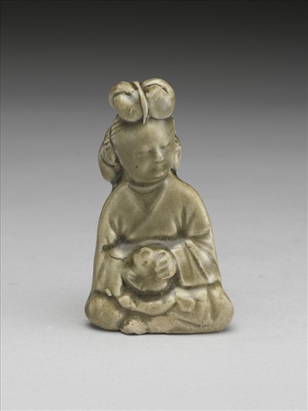 耀州窯 青瓷女童