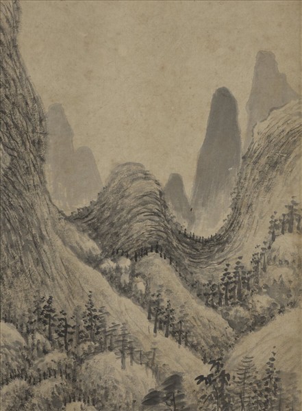 明蔣乾倣王蒙山水　軸