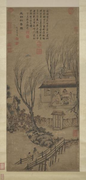 明宋旭歲朝報喜圖　軸