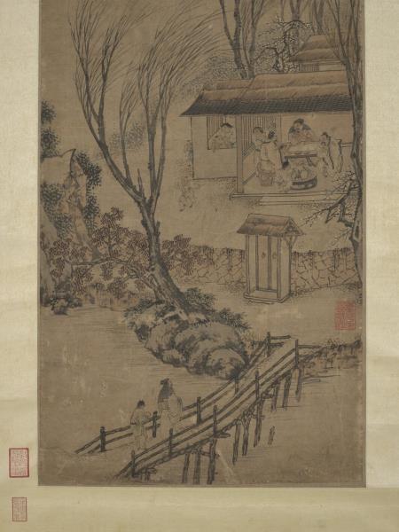 明宋旭歲朝報喜圖　軸