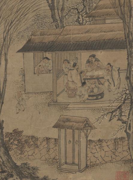 明宋旭歲朝報喜圖　軸