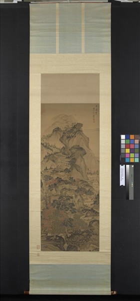 明關思秋林聽泉　軸