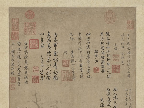 明顧正誼雲林樹石　軸