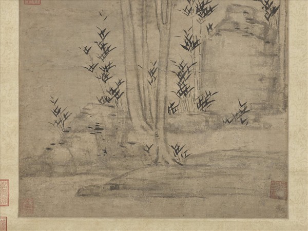 明顧正誼雲林樹石　軸