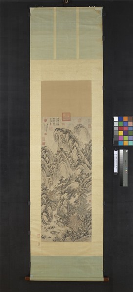 明李紹箕谿山訪隱圖　軸