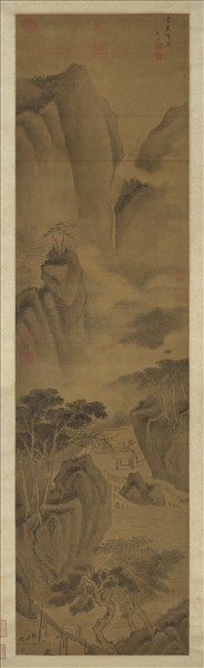 明趙左雲巖響瀑圖　軸