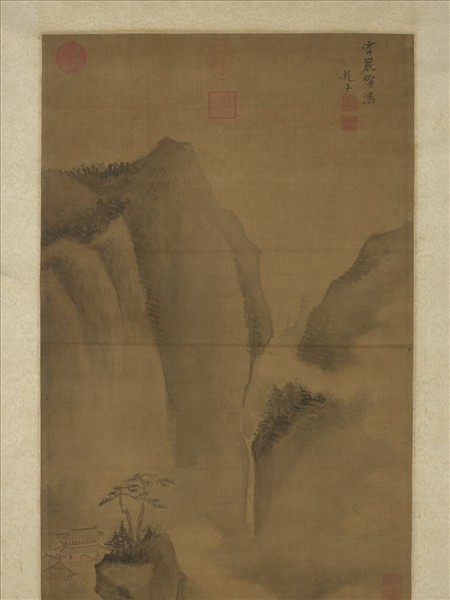 明趙左雲巖響瀑圖　軸