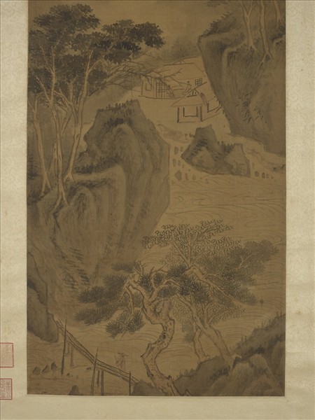 明趙左雲巖響瀑圖　軸