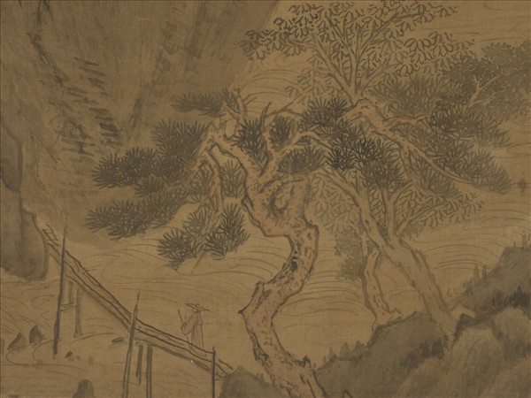 明趙左雲巖響瀑圖　軸