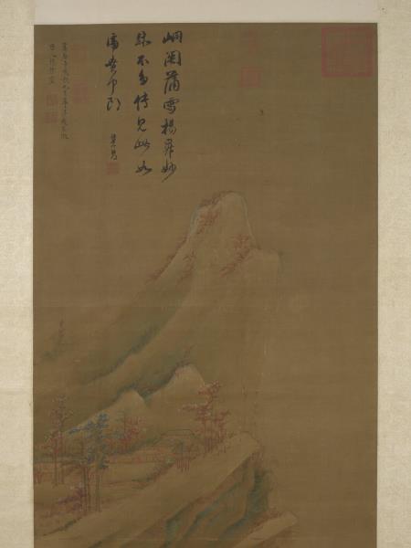 明趙左秋山紅樹圖　軸