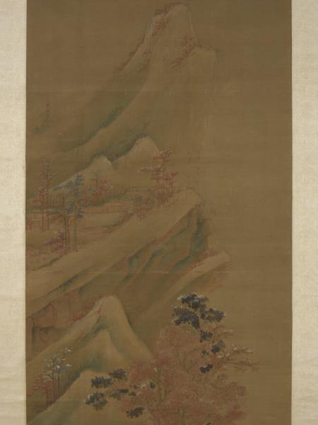 明趙左秋山紅樹圖　軸