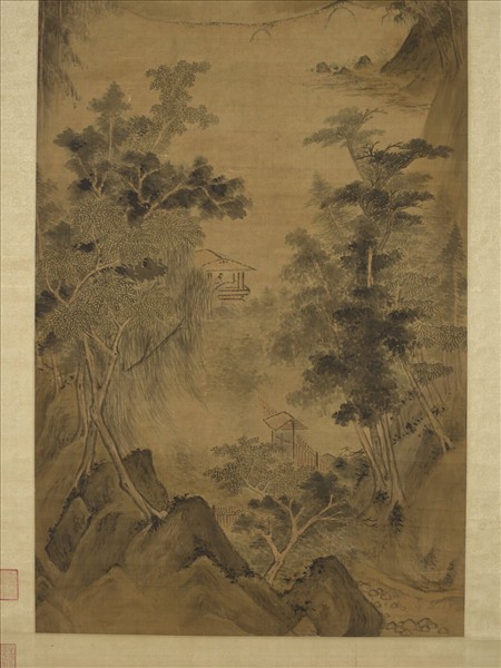 明趙左寒江草閣　軸