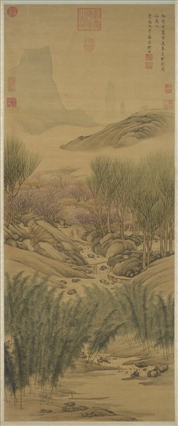 明陳裸竹溪花塢圖　軸