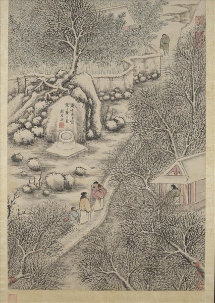 明劉原起畫雪景　軸