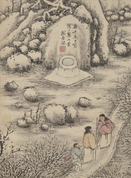 明劉原起畫雪景　軸