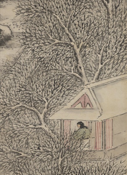 明劉原起畫雪景　軸