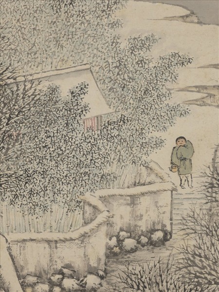 明劉原起畫雪景　軸