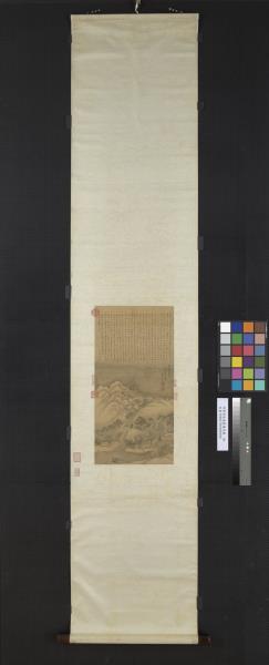 明劉原起靈巖積雪圖　軸