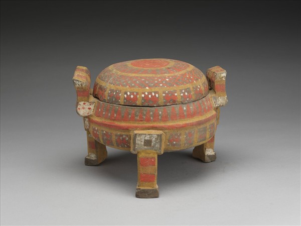 灰陶彩繪鼎、甗、壺