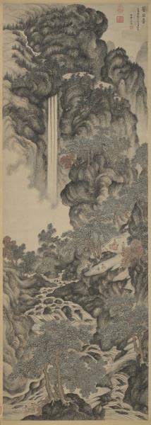 明丁雲鵬廬山高　軸