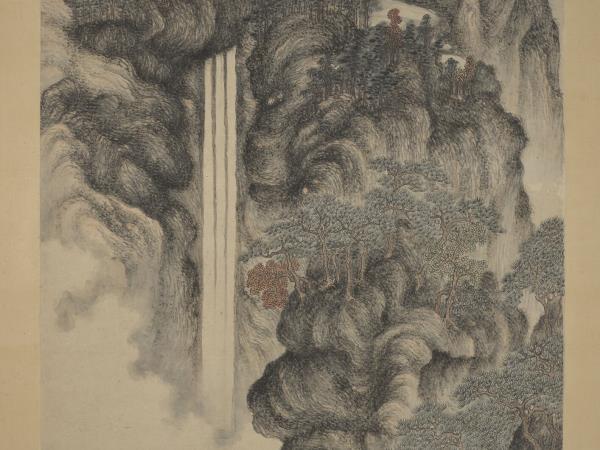 明丁雲鵬廬山高　軸