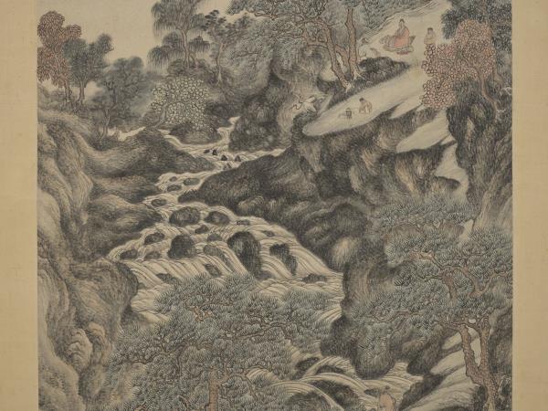 明丁雲鵬廬山高　軸