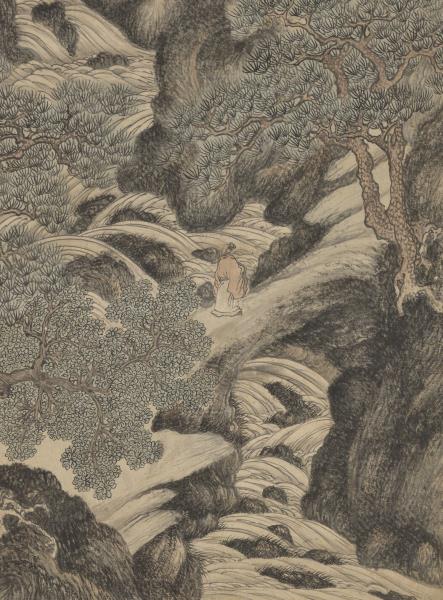 明丁雲鵬廬山高　軸