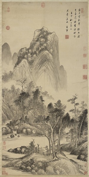 明董其昌泉光雲影　軸