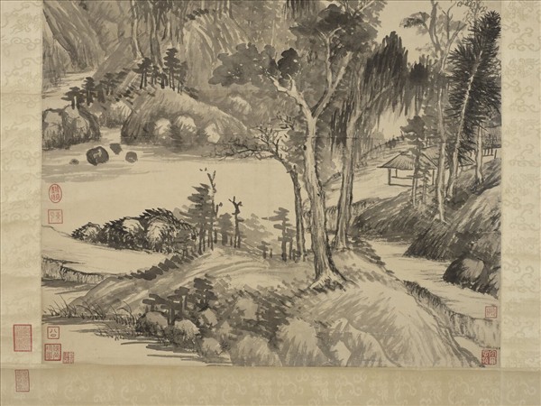 明董其昌泉光雲影　軸