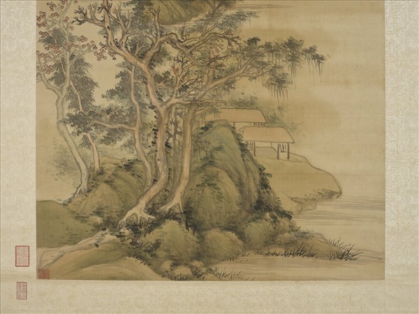 明董其昌霜林秋思　軸