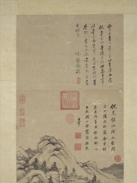 明董其昌倣倪瓚山陰丘壑圖　軸