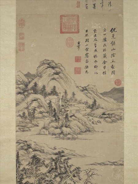 明董其昌倣倪瓚山陰丘壑圖　軸