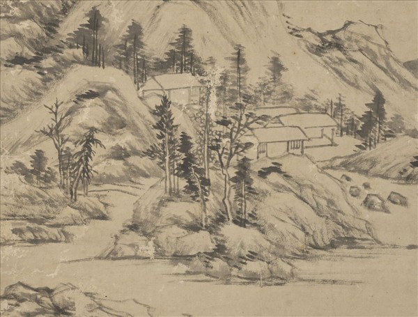 明董其昌倣倪瓚山陰丘壑圖　軸