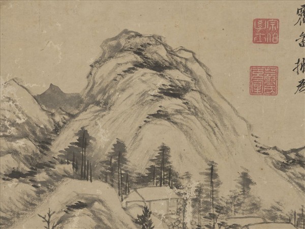 明董其昌倣倪瓚山陰丘壑圖　軸