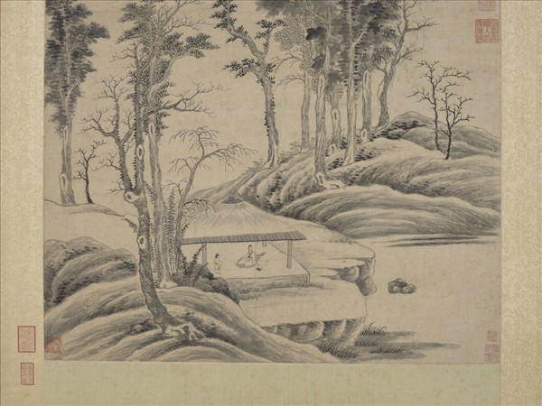 明董其昌臨倪瓚東岡草堂圖　軸