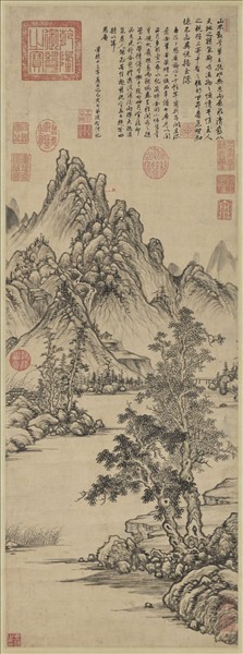 明項聖謨山水　軸