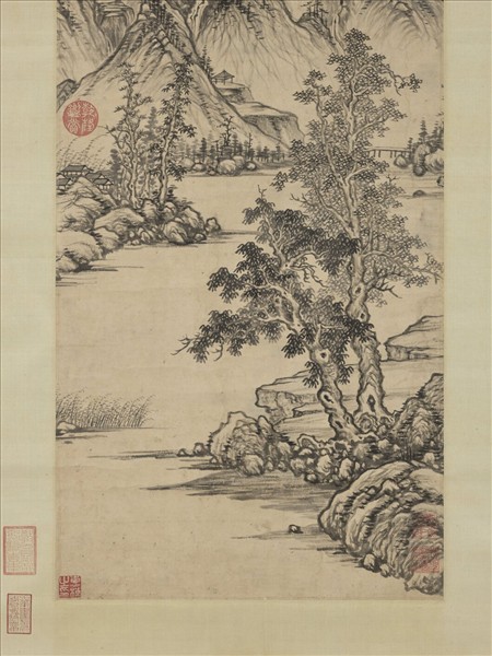 明項聖謨山水　軸