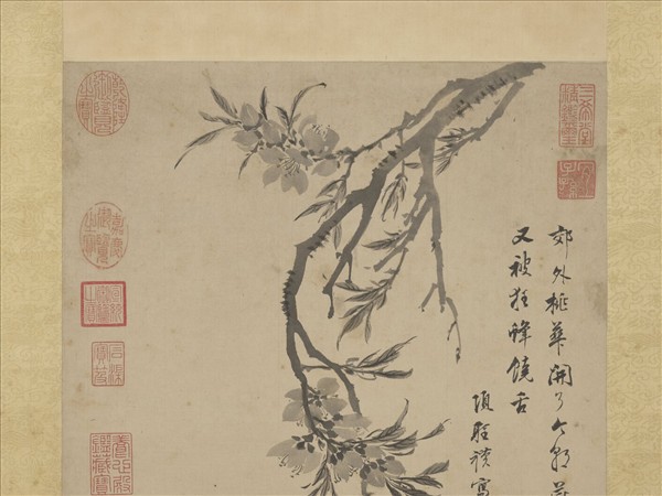 明項聖謨桃花寫生　軸