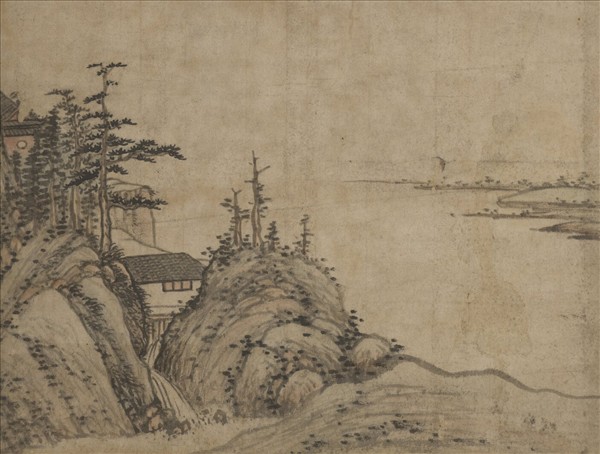 明項聖謨山水小景　軸