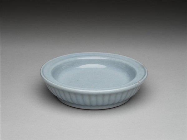 天藍釉盆托