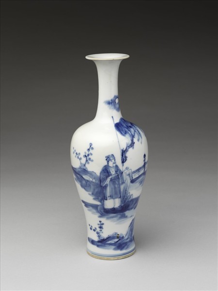 青花人物萊菔尊