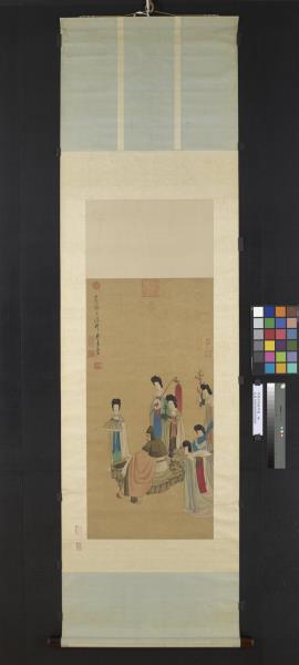 明陳洪綬撫琴圖　軸