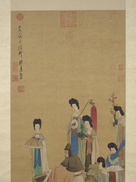 明陳洪綬撫琴圖　軸