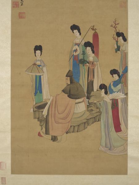 明陳洪綬撫琴圖　軸