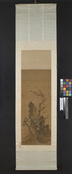 明陳洪綬畫梅花山鳥　軸