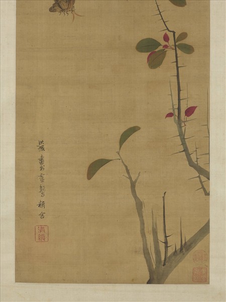 明陳洪綬花蝶寫生　軸