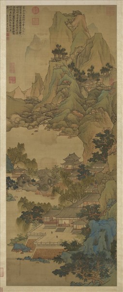 明劉度畫春山臺榭　軸