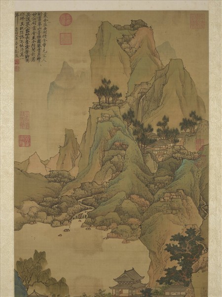 明劉度畫春山臺榭　軸