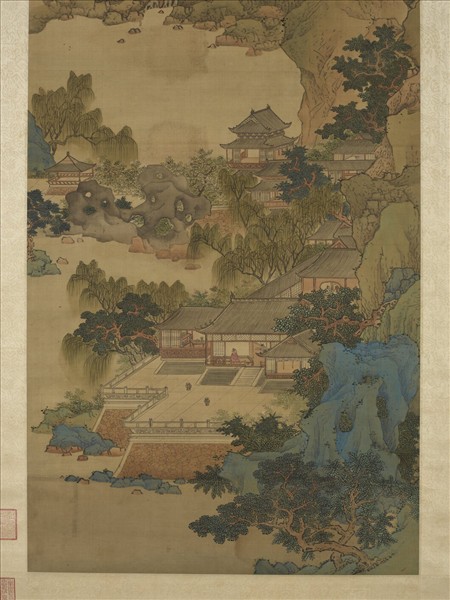 明劉度畫春山臺榭　軸