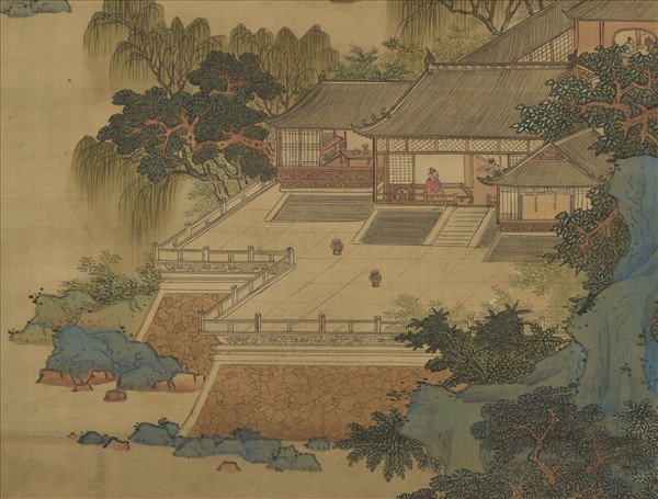 明劉度畫春山臺榭　軸